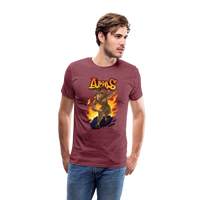 Thumbnail for Men's Fiery Aries Premium T-Shirt - heather burgundy