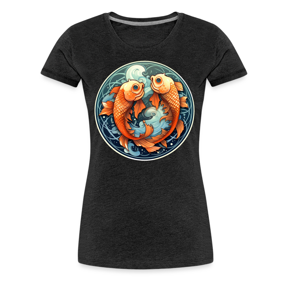 Women’s Symbol Pisces Premium T-Shirt - charcoal grey