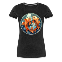 Thumbnail for Women’s Symbol Pisces Premium T-Shirt - charcoal grey