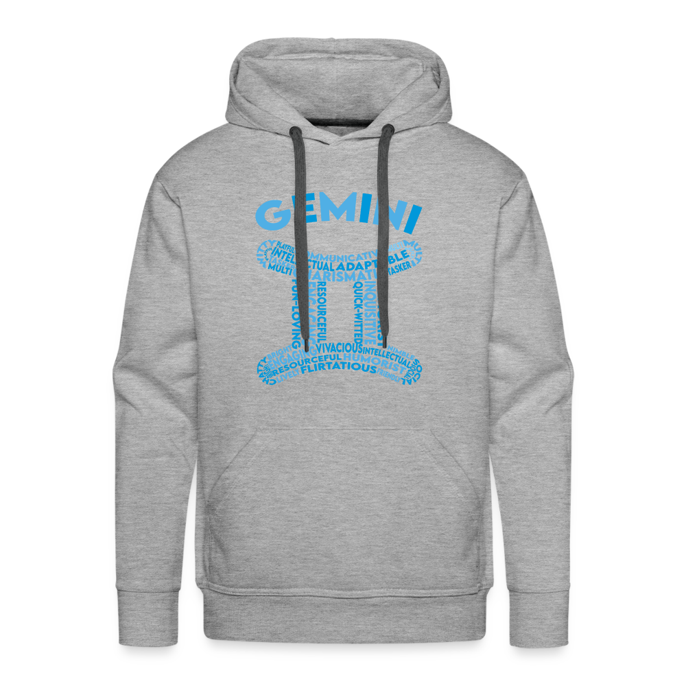 Men's Power Words Gemini Premium Hoodie - heather grey