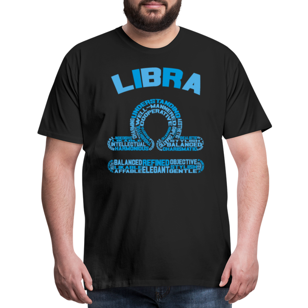 Men's Power Words Libra Premium T-Shirt - black