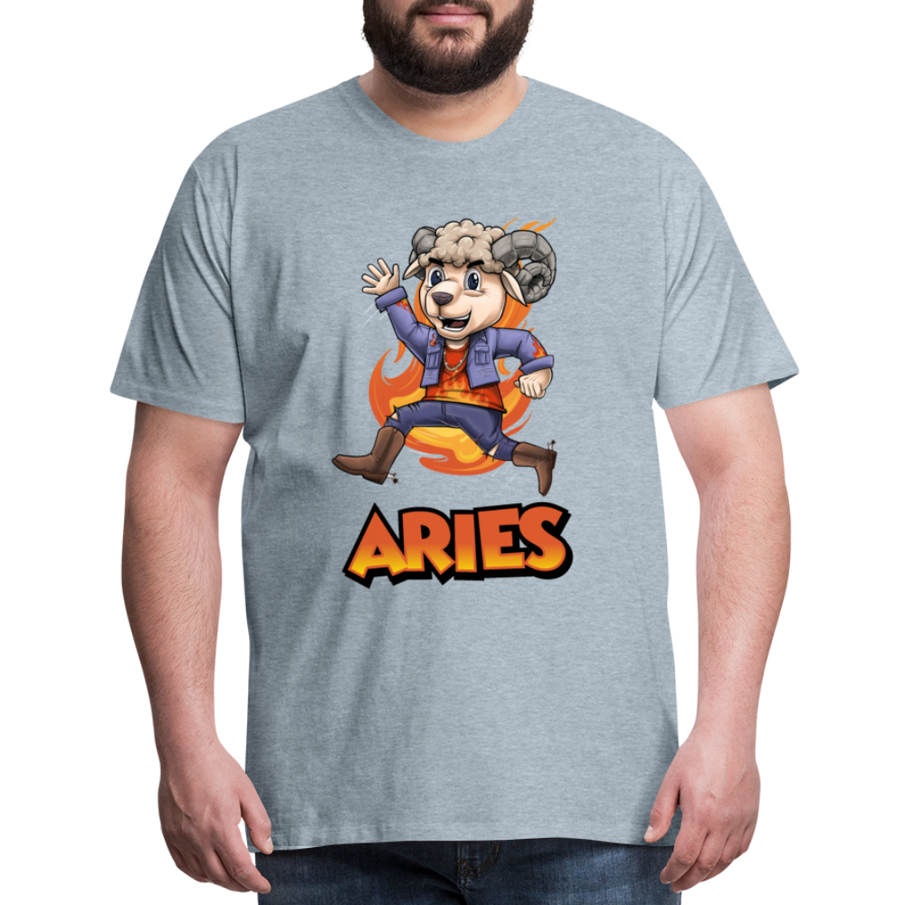 Men's Playful Aries Premium T-Shirt - heather ice blue