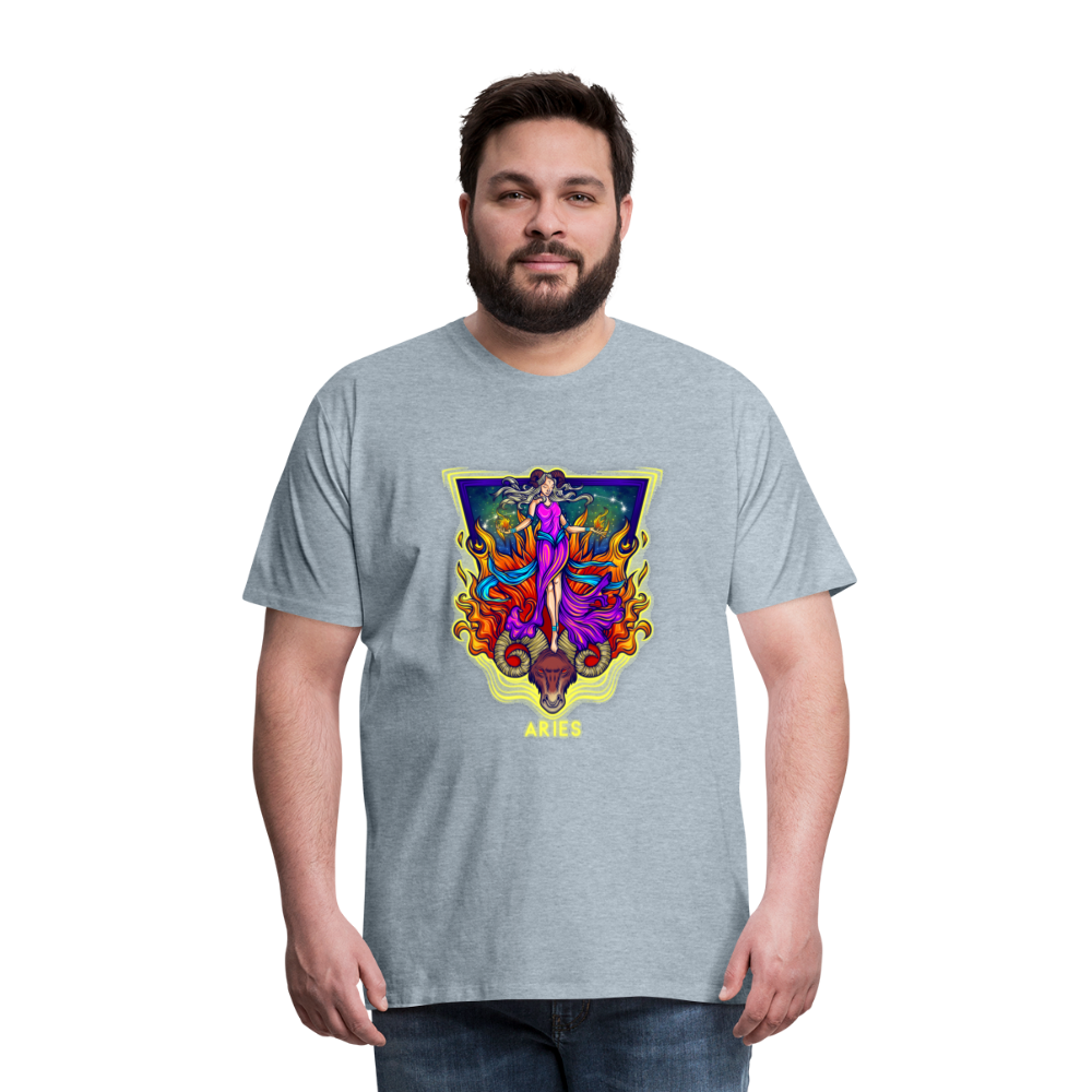 Men's Psychedelic Premium T-Shirt - heather ice blue