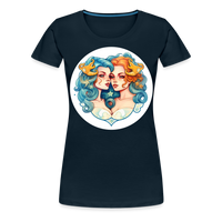 Thumbnail for Women’s Symbol Gemini Premium T-Shirt - deep navy