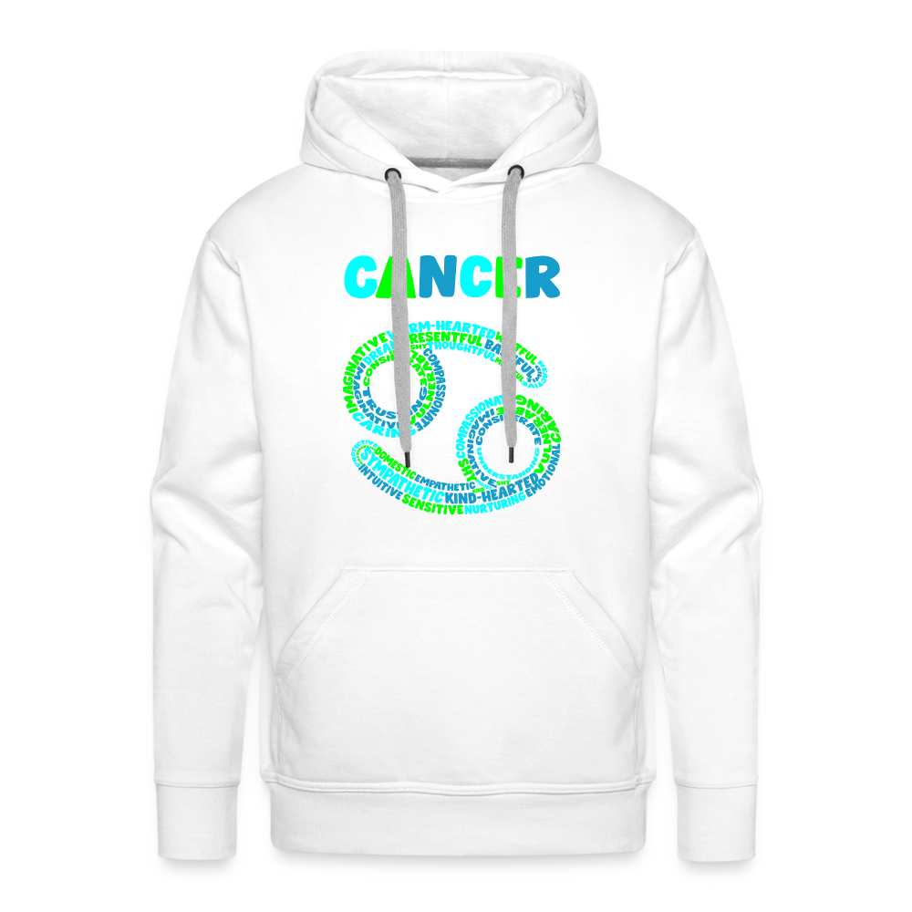 Men's Power Words Cancer Premium Hoodie - white