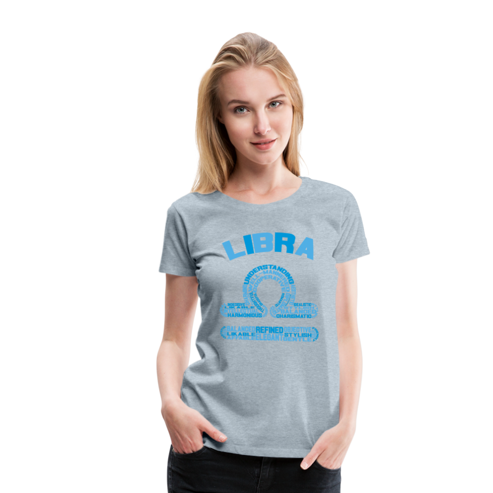 Women's Power Words Libra Premium T-Shirt - heather ice blue