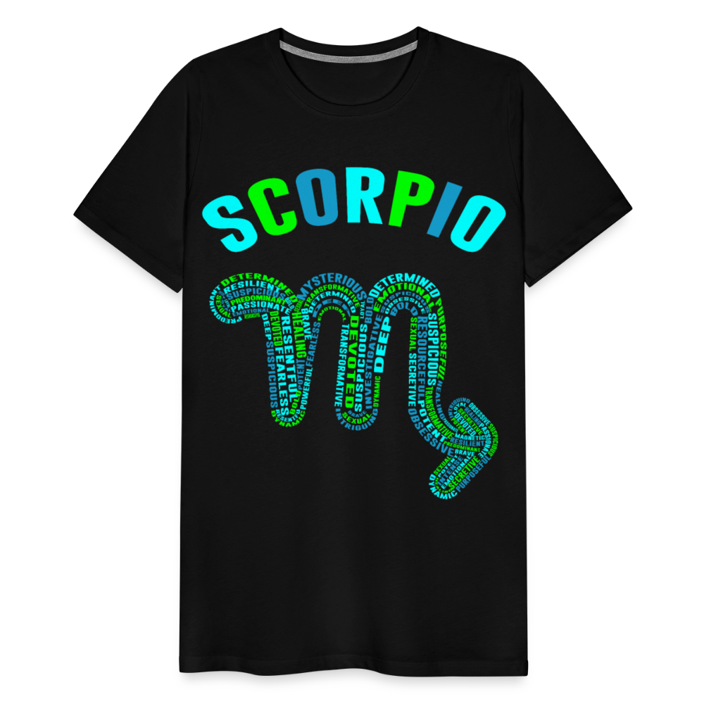 Men's Power Words Scorpio Premium T-Shirt - black