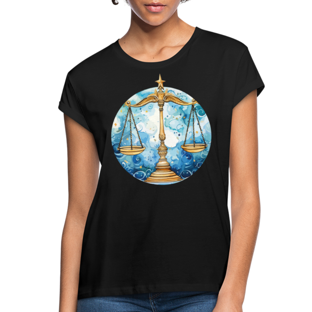 Women's Mythical Libra Relaxed Fit T-Shirt - black