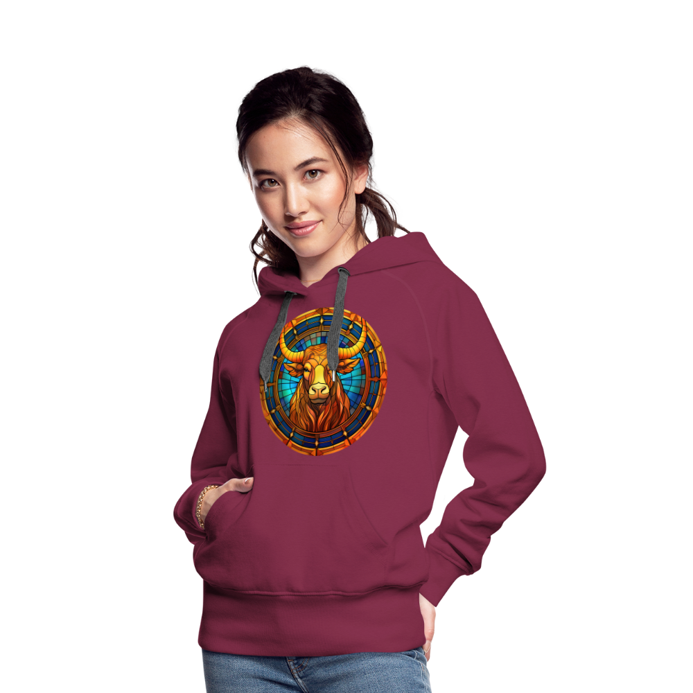 Women’s Mosaic Taurus Premium Hoodie - burgundy