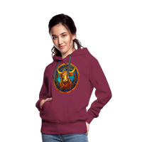 Thumbnail for Women’s Mosaic Taurus Premium Hoodie - burgundy