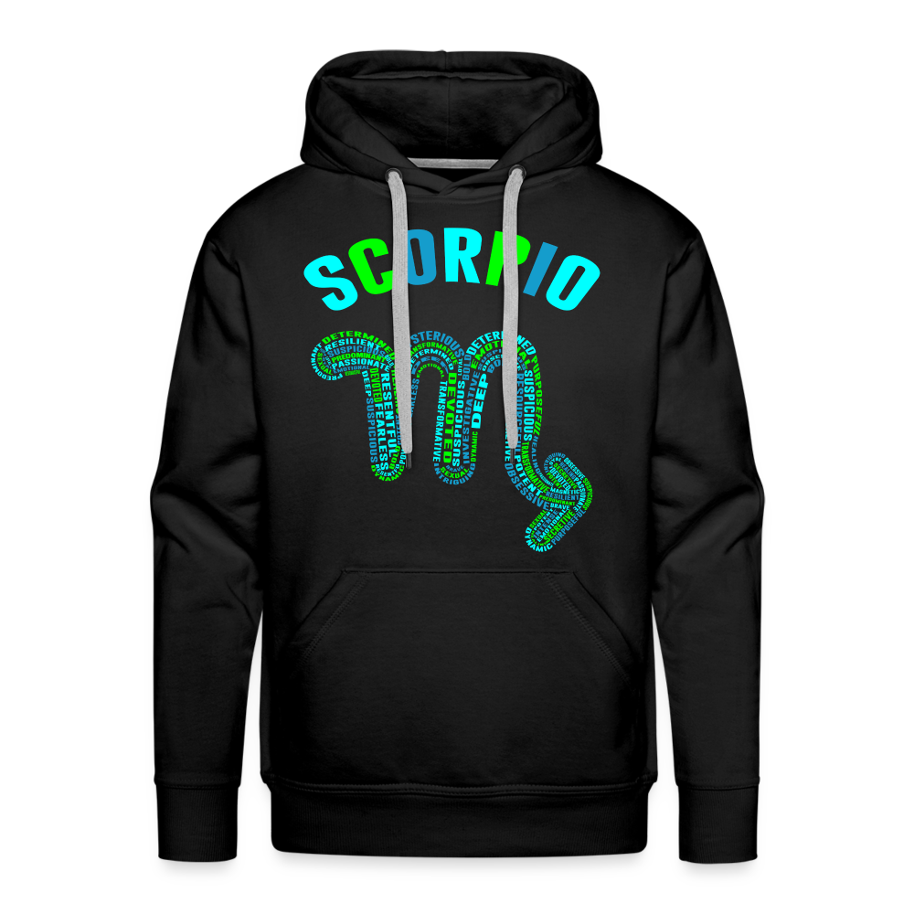 Men's Power Words Scorpio Premium Hoodie - black