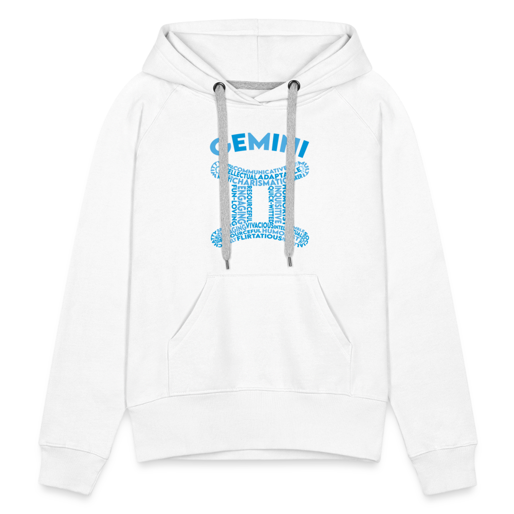 Women's Power Words Gemini Premium Hoodie - white