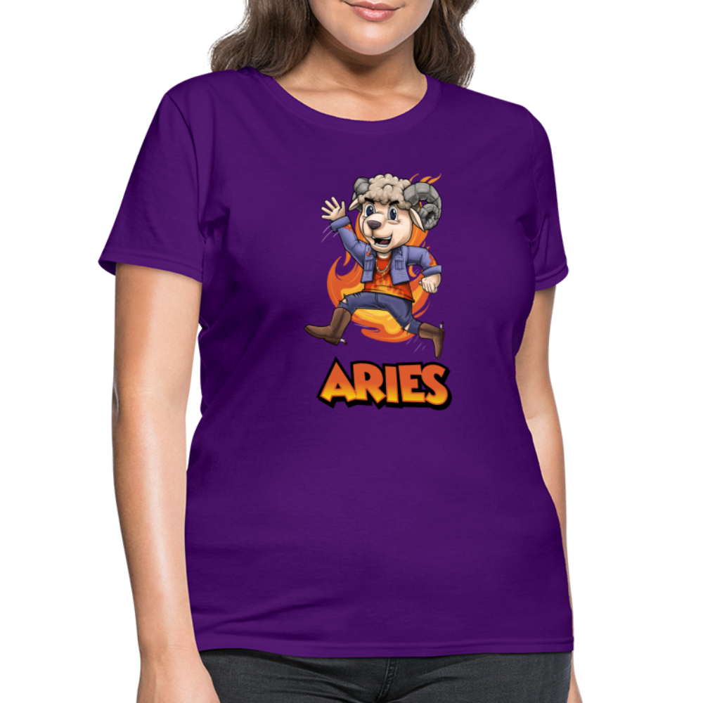 Women's Playful Aries T-Shirt - purple