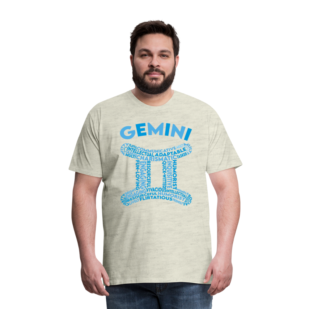 Men's Power Words Gemini Premium T-Shirt - heather oatmeal