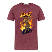 Thumbnail for Men's Fiery Aries Premium T-Shirt - heather burgundy