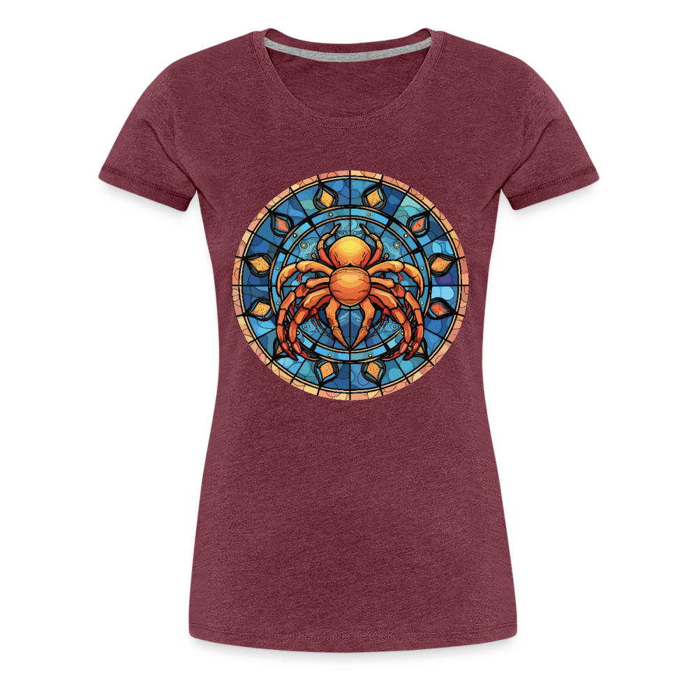 Women’s Mosaic Cancer Premium T-Shirt - heather burgundy