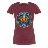 Thumbnail for Women’s Mosaic Cancer Premium T-Shirt - heather burgundy