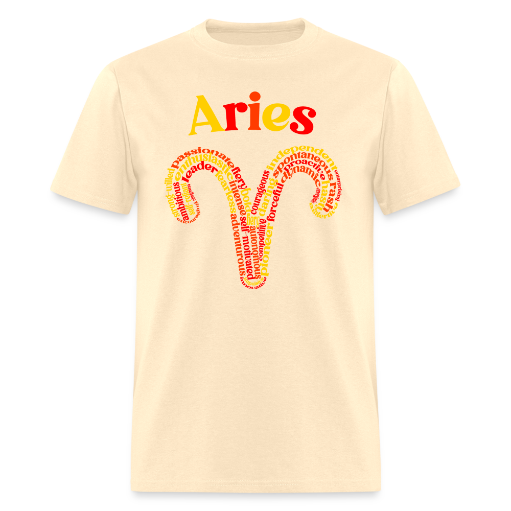 Men's Power Words Aries Classic T-Shirt - natural