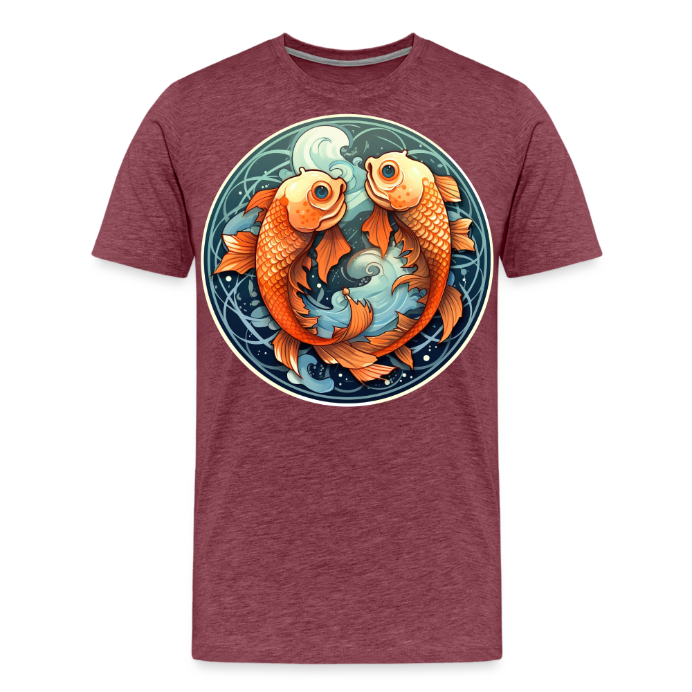 Men's Symbol Pisces Premium T-Shirt - heather burgundy