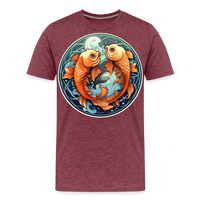 Thumbnail for Men's Symbol Pisces Premium T-Shirt - heather burgundy