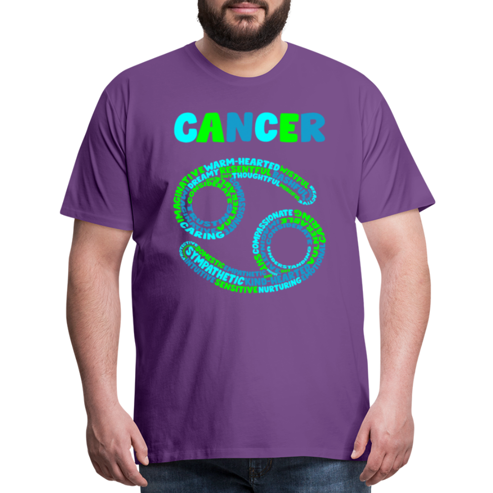 Men's Power Words Cancer Premium T-Shirt - purple