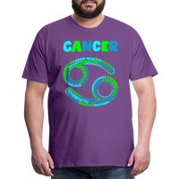 Thumbnail for Men's Power Words Cancer Premium T-Shirt - purple