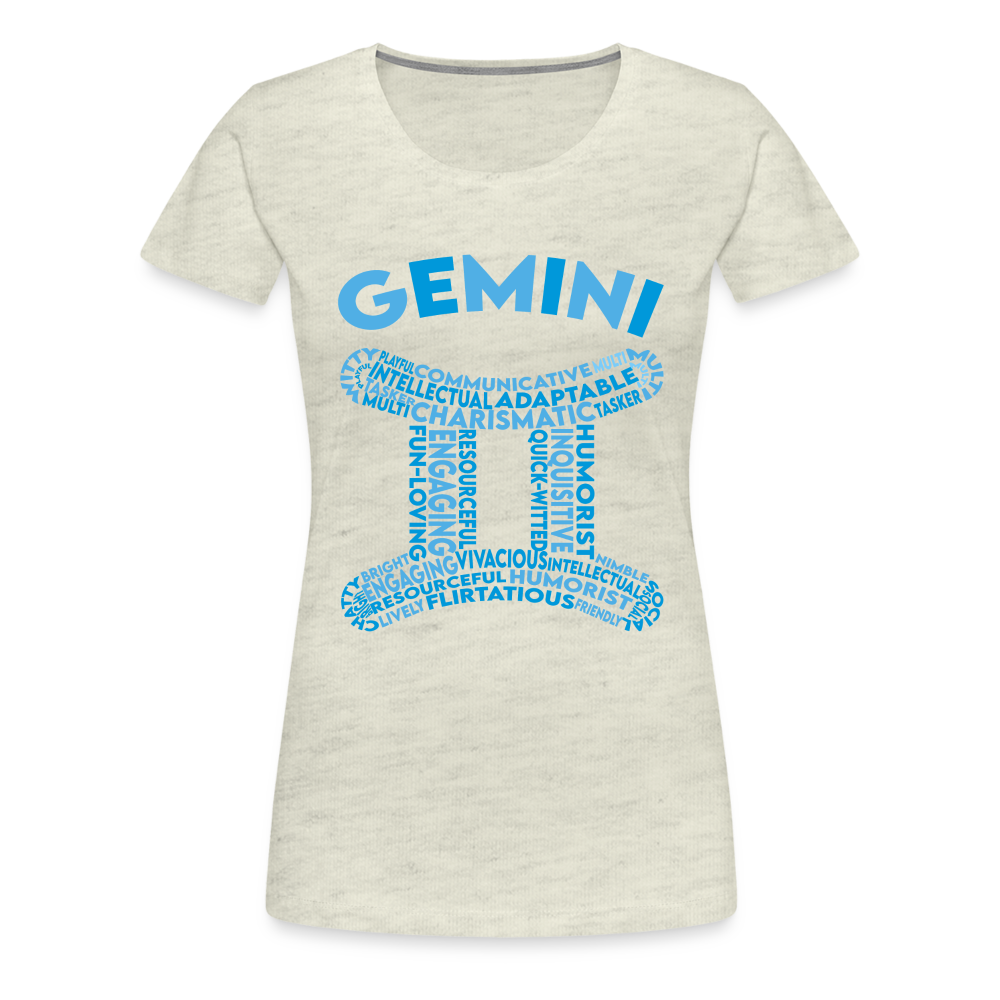 Women's Power Words Gemini Premium T-Shirt - heather oatmeal