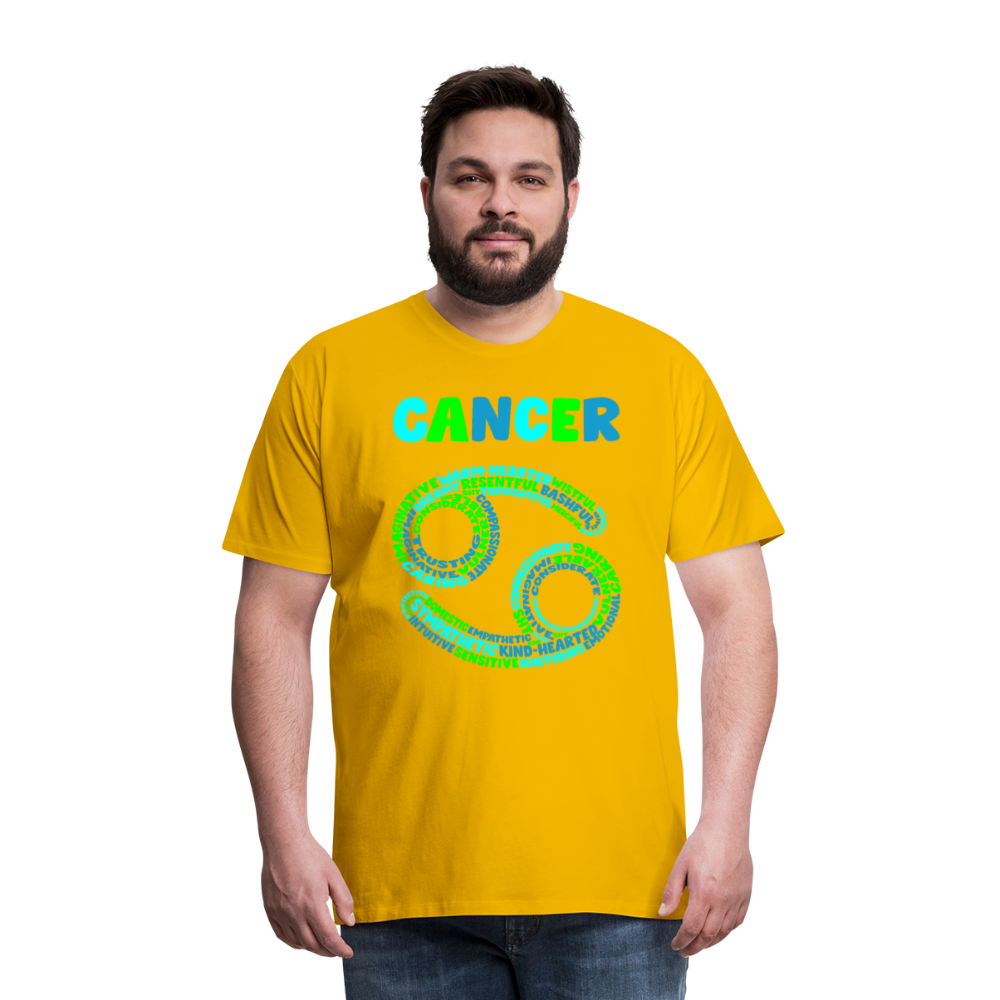 Men's Power Words Cancer Premium T-Shirt - sun yellow