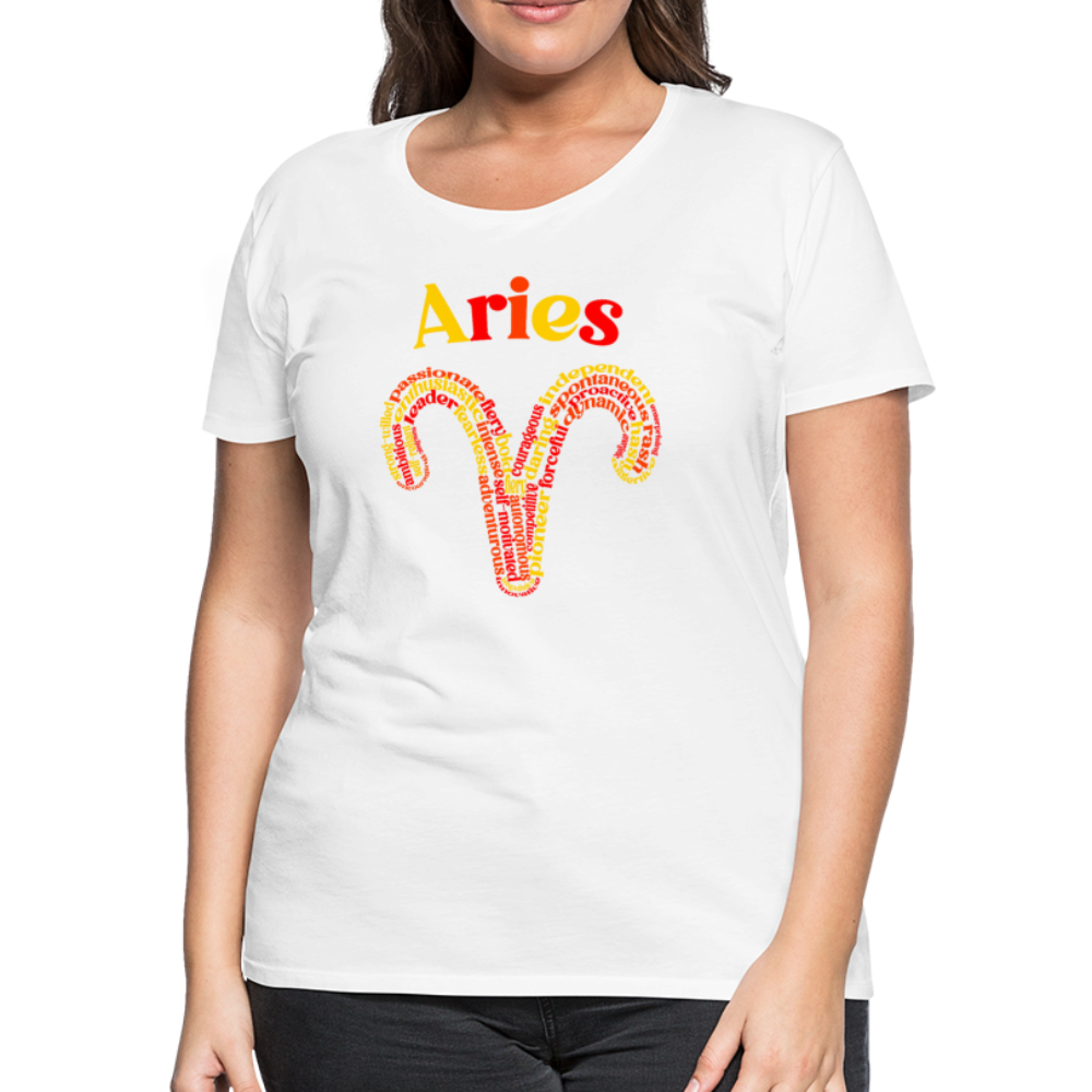 Women's Power Words Aries Premium T-Shirt - white