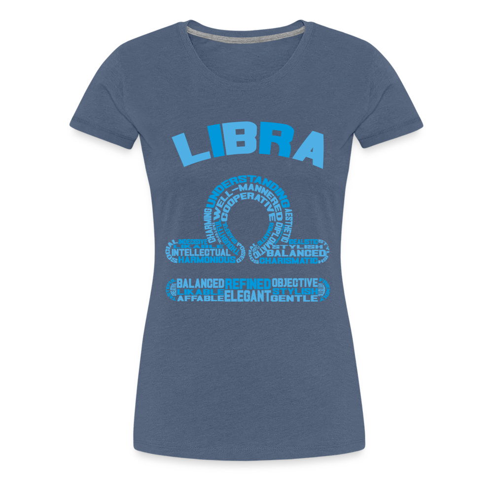 Women's Power Words Libra Premium T-Shirt - heather blue