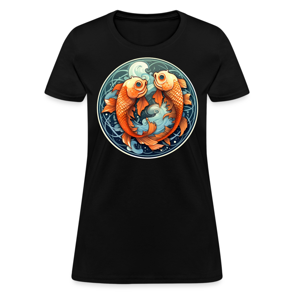 Women's Symbol Pisces T-Shirt - black