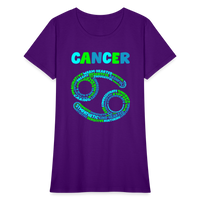 Thumbnail for Women's Power Words Cancer T-Shirt - purple