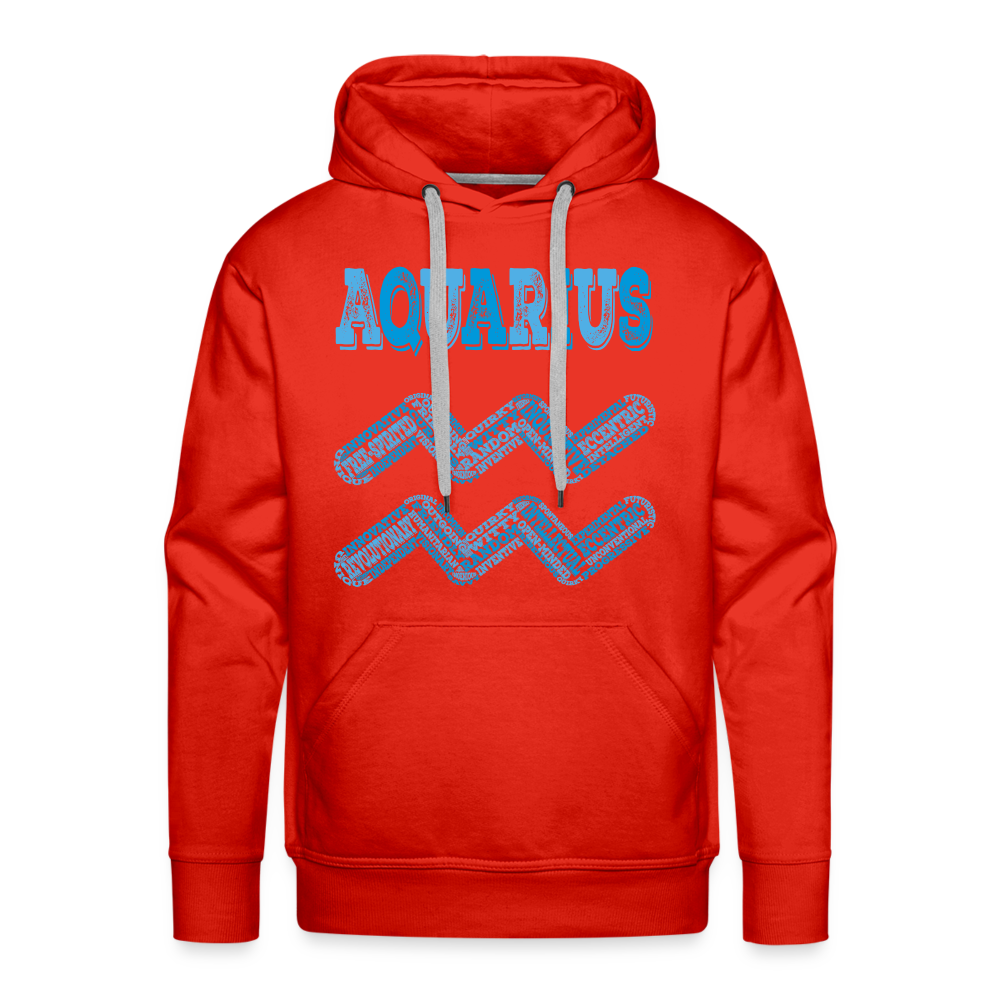 Men's Power Words Aquarius Premium Hoodie - red