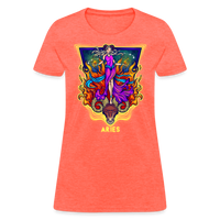 Thumbnail for Women's Cosmic Aries Design T-Shirt - heather coral