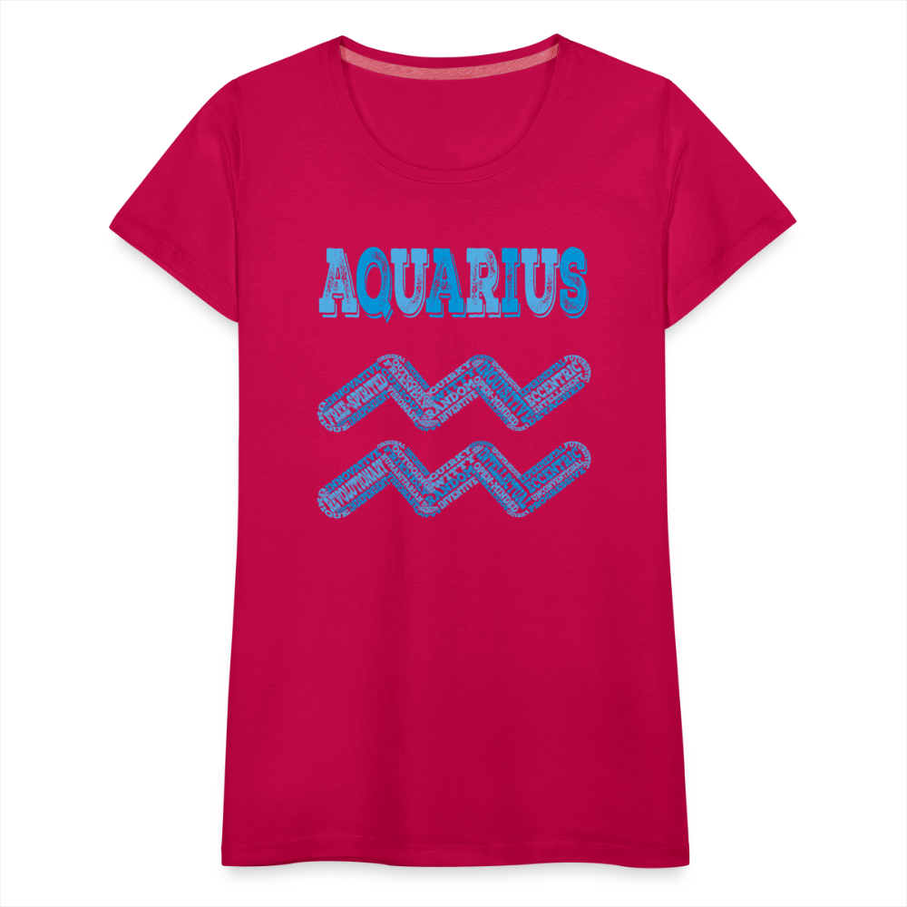 Women's Power Words Aquarius Premium T-Shirt - dark pink