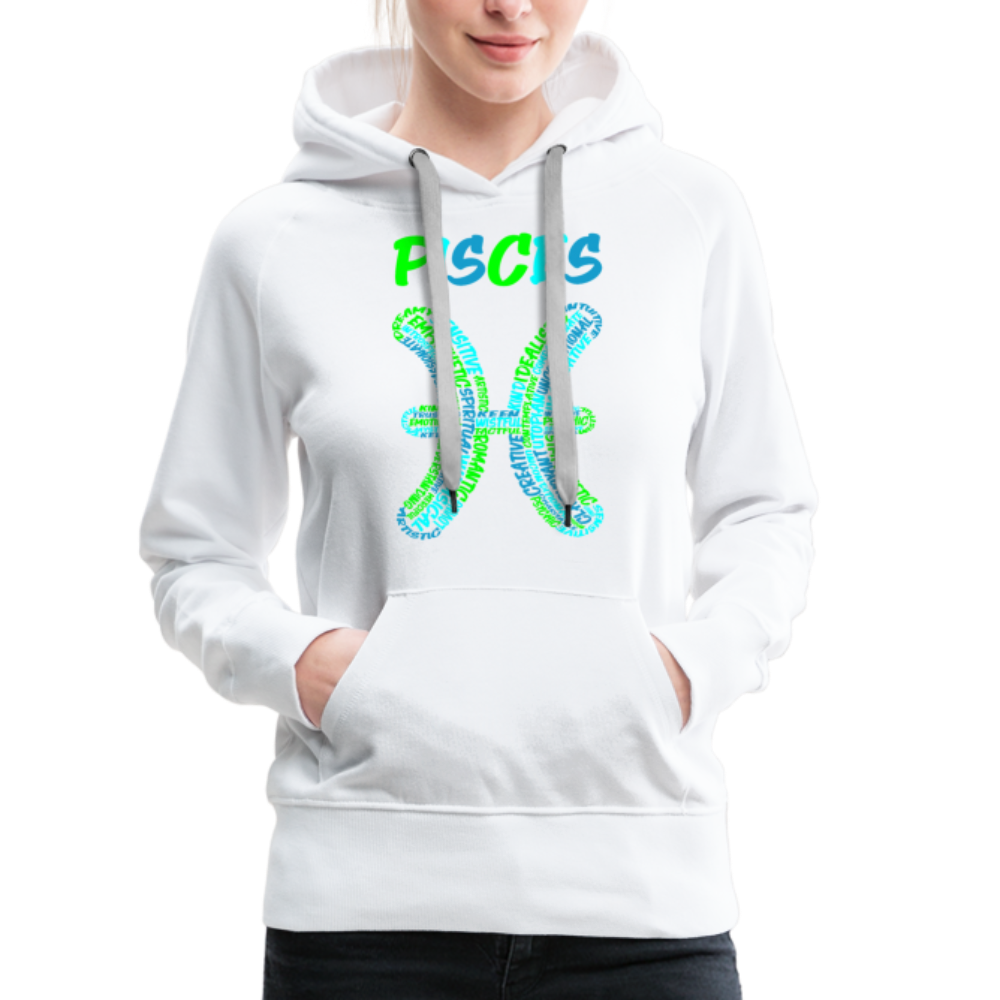 Women's Power Words Pisces Premium Hoodie - white