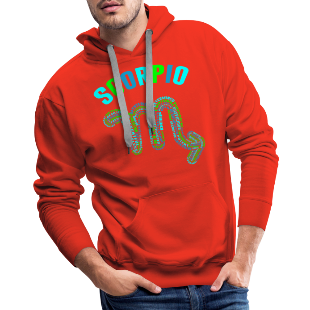 Men's Power Words Scorpio Premium Hoodie - red