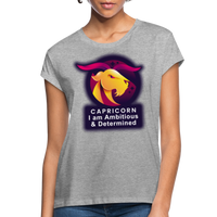 Thumbnail for Women's Glow Capricorn Relaxed Fit T-Shirt - heather gray