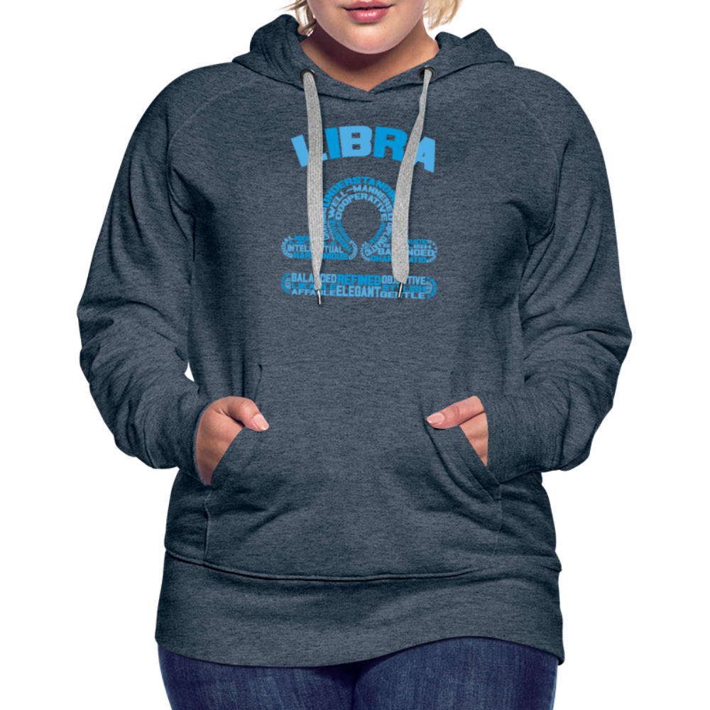 Women's Power Words Libra Premium Hoodie - heather denim