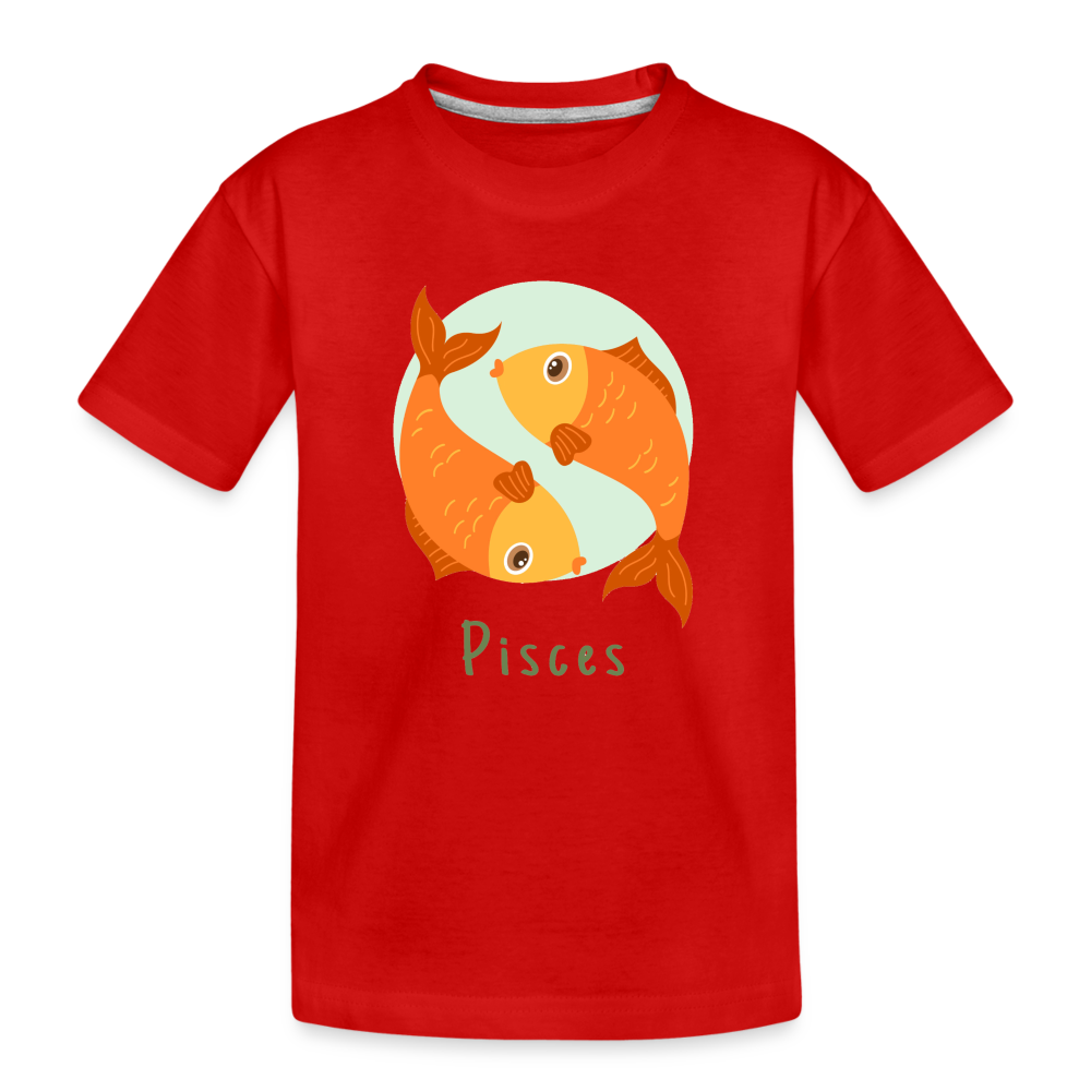 Kid’s Astro Toon Pisces Premium Organic T-Shirt - red