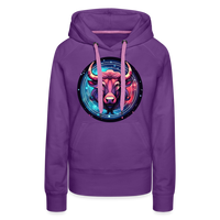 Thumbnail for Women’s Mystic Taurus Premium Hoodie - purple 