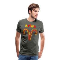 Thumbnail for Men's Power Words Aries Premium T-Shirt - asphalt gray