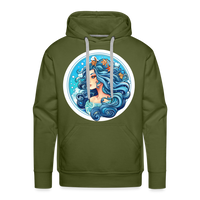 Thumbnail for Men’s Symbol Aquarius Premium Hoodie - olive green