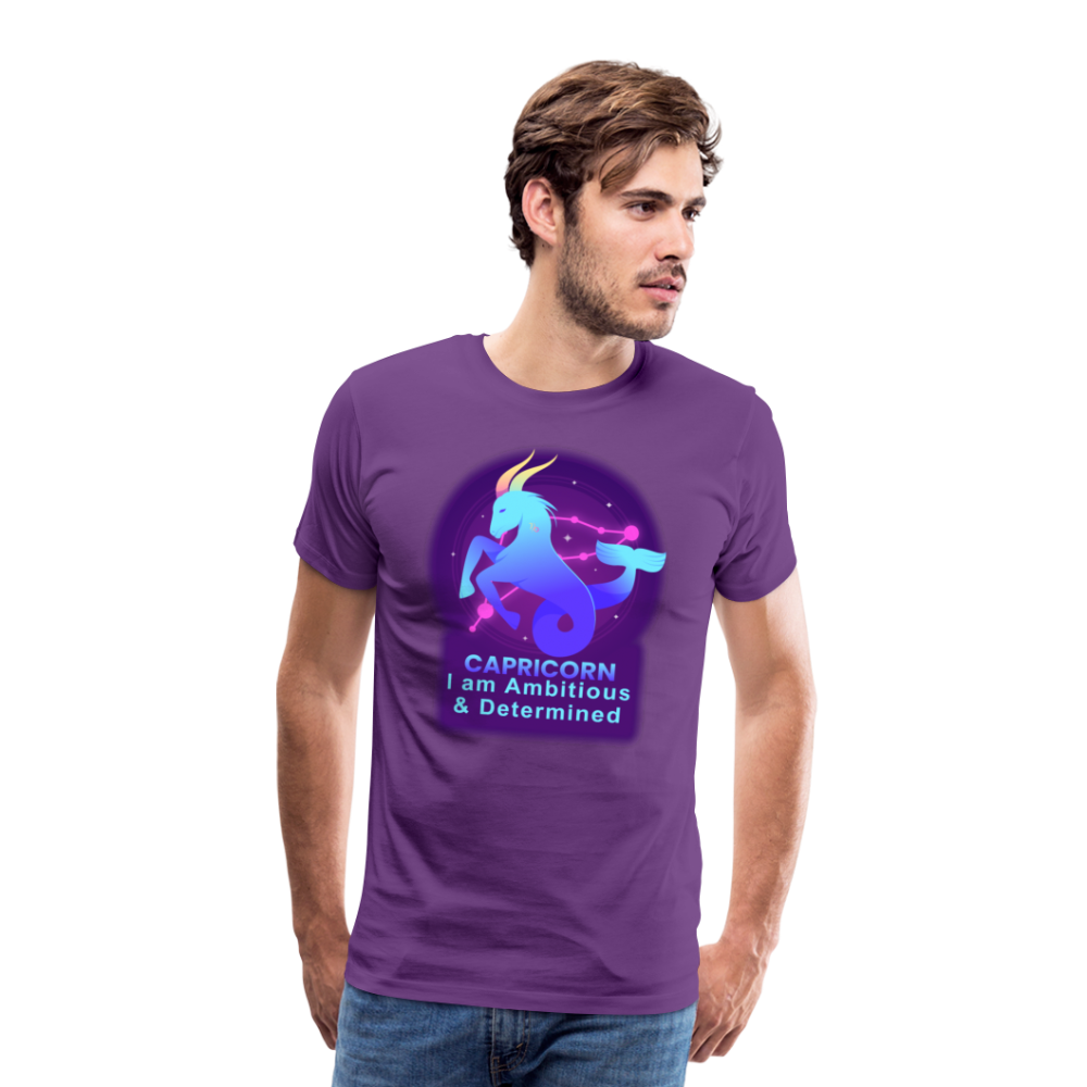 Men's Neon Capricorn Premium T-Shirt - purple