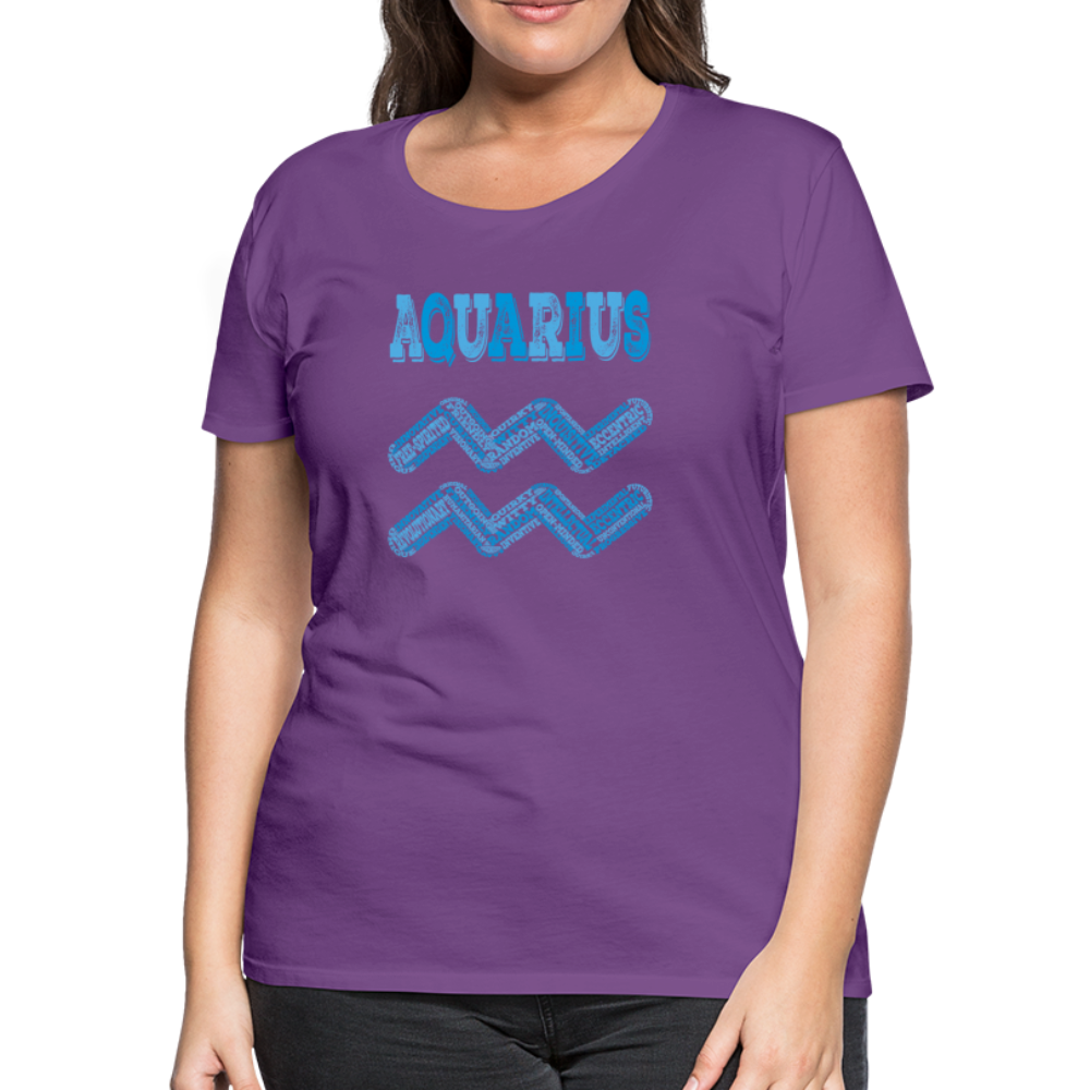 Women's Power Words Aquarius Premium T-Shirt - purple