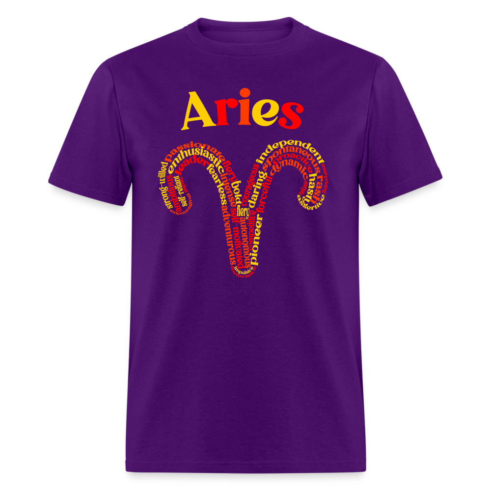 Men's Power Words Aries Classic T-Shirt - purple