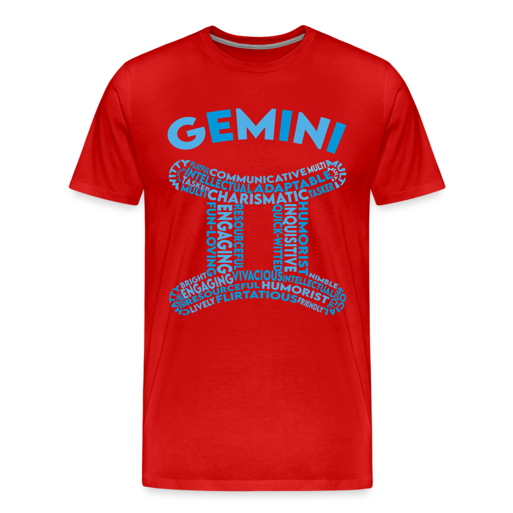 Men's Power Words Gemini Premium T-Shirt - red