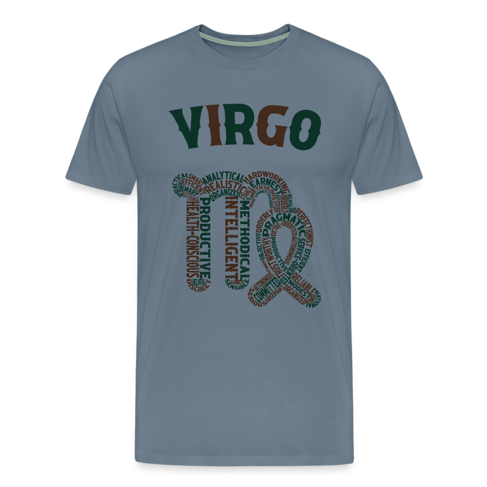 Men's Power Words Virgo Premium T-Shirt - steel blue