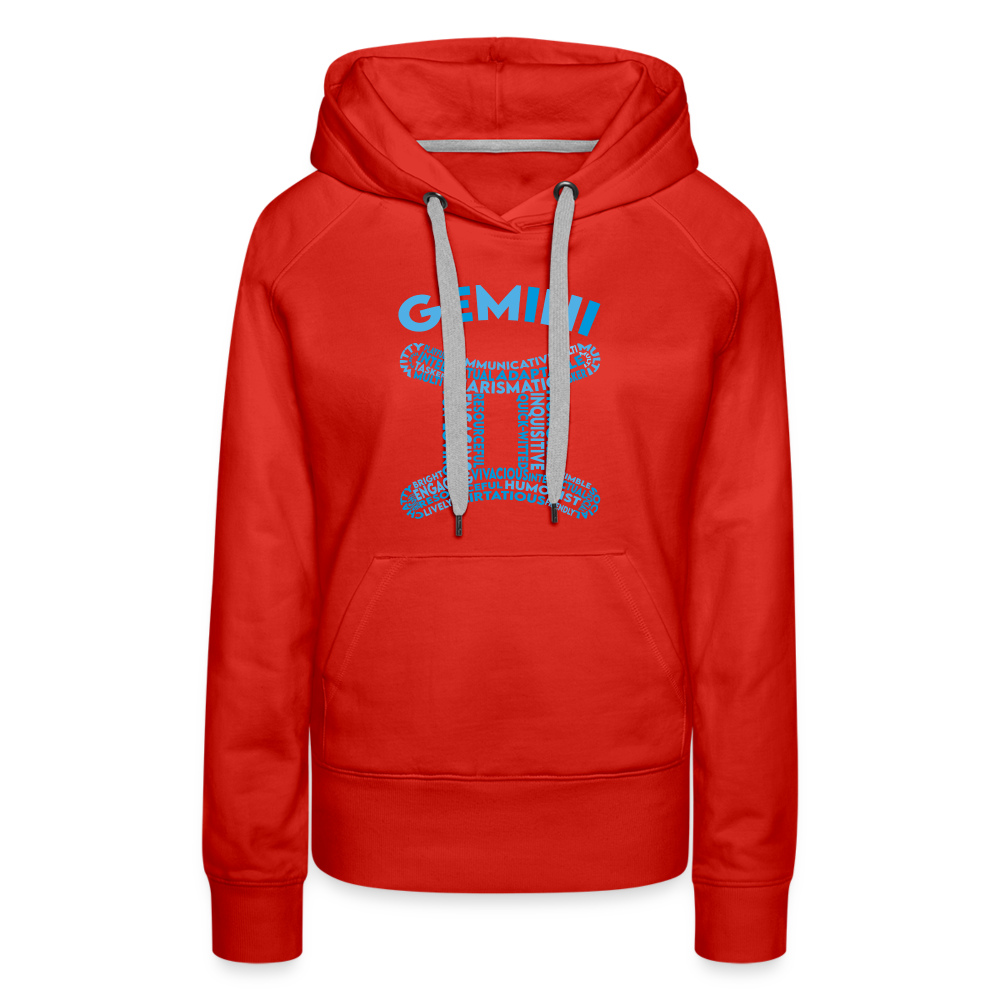 Women's Power Words Gemini Premium Hoodie - red