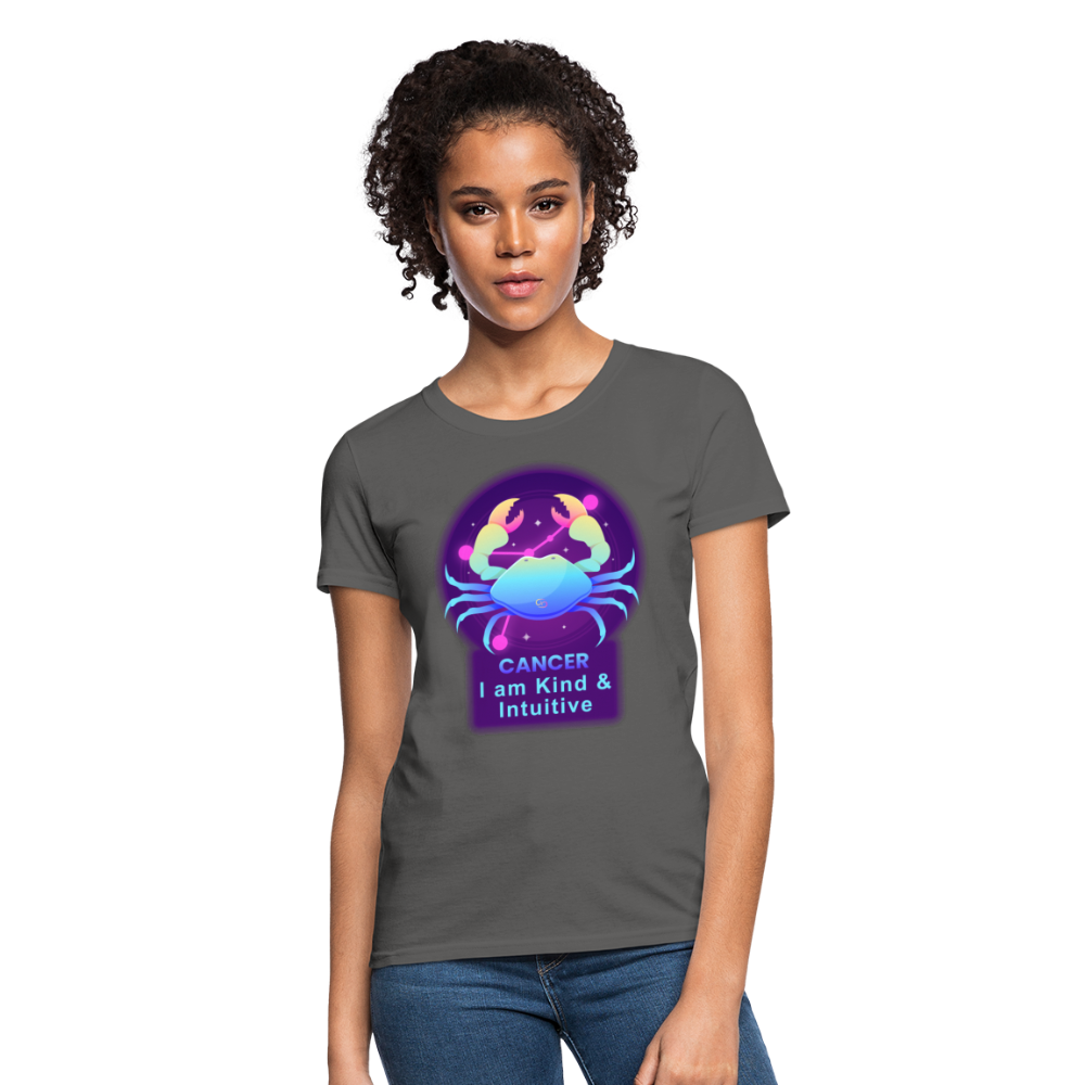 Women's Neon Cancer T-Shirt - charcoal